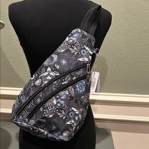 Sakroots Black and Blue Floral Backpack